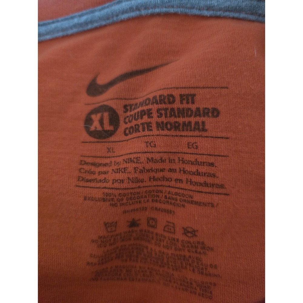 Clemson The Nike Tee Men's Long Sleeve Crew Neck Graphic Logo T-Shirt Orange XL - Picture 5 of 5